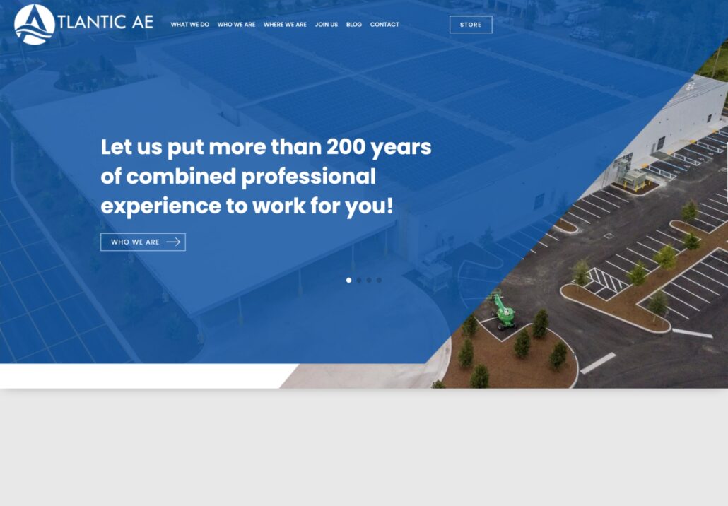 Atlantic AE - Architecture/Building Website - Homepage Screenshot