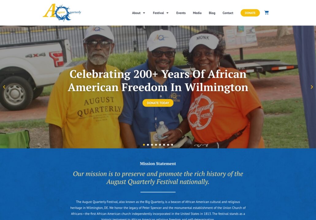 August Quarterly - Event/Culture Website - Homepage Screenshot