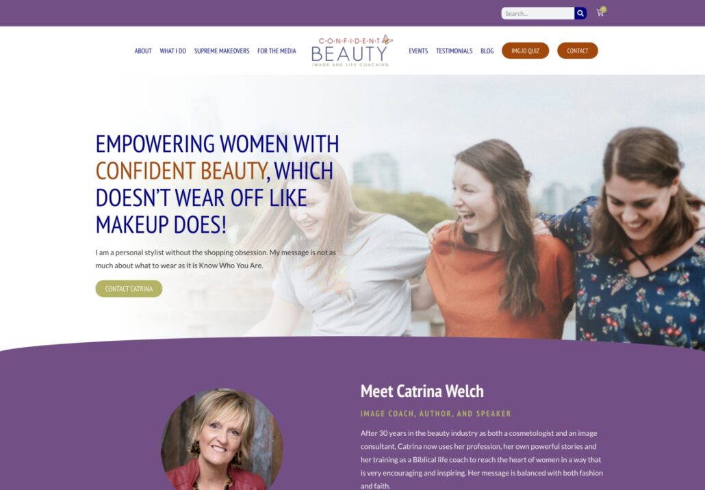 Confident Beauty - Catrina Welch - Homepage Screenshot