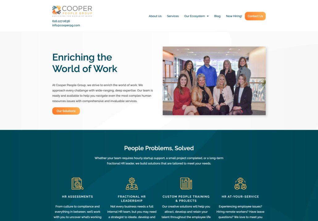 Cooper People Group - Consulting/Professional Services - Homepage Screenshot
