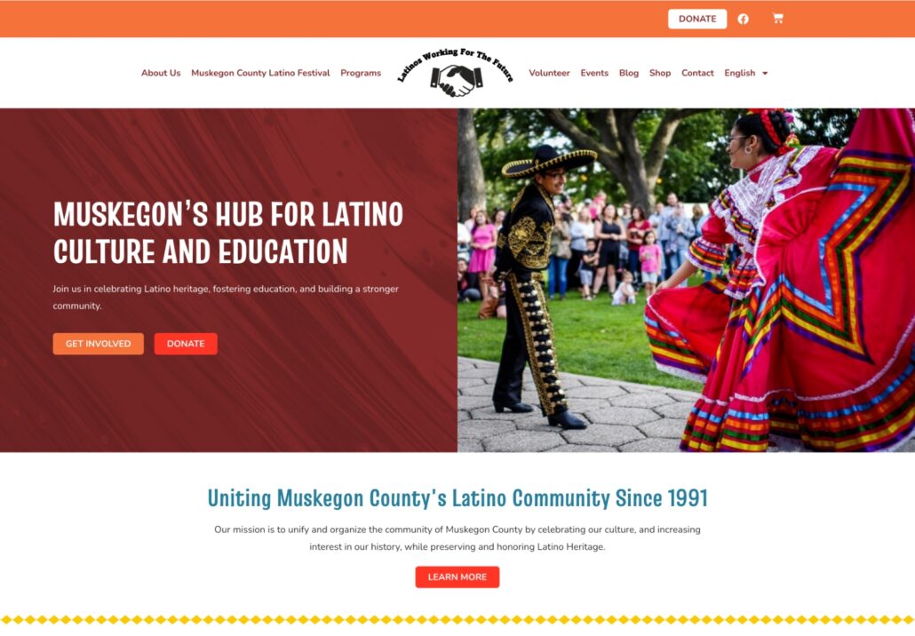 Latinos Working for the Future - Nonprofit - Homepage Screenshot