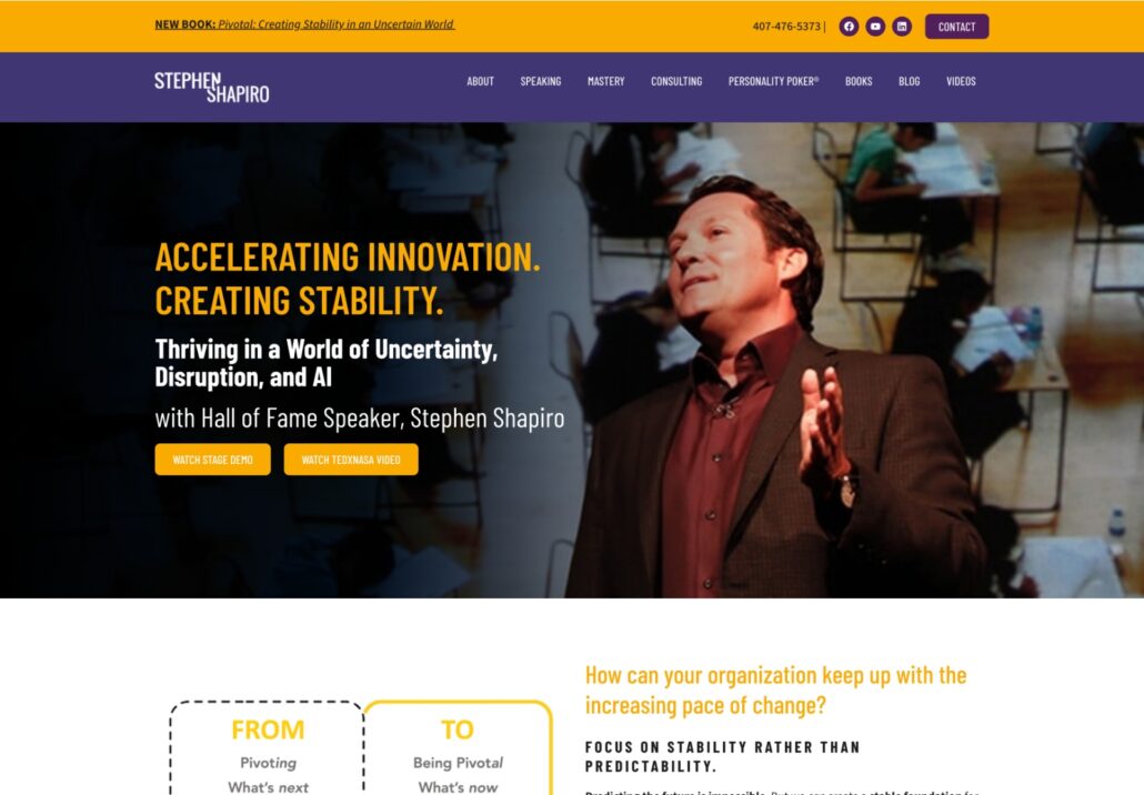 Stephen Shapiro - Speaker, author - Homepage Screenshot