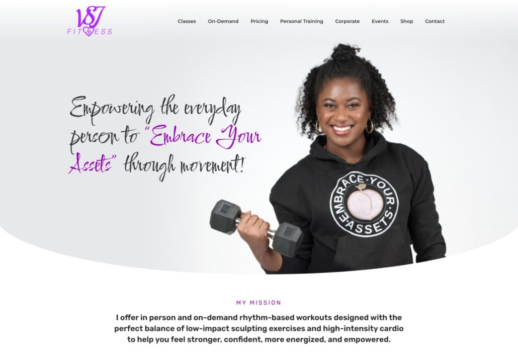 VSJ Fitness - Homepage Screenshot